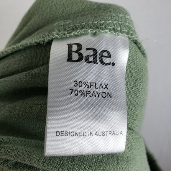 NWT Bae The Label Time and Place Linen Pant Sage size M Split Hem Maternity - Picture 10 of 15